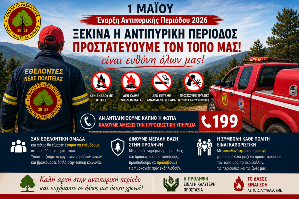 Αντιπυρική Περίοδος 2026: Πρόληψη & Ευθύνη Όλων
